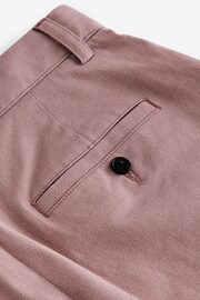 Pink Textured Cotton Blend Chino Shorts with Belt Included - Image 8 of 9