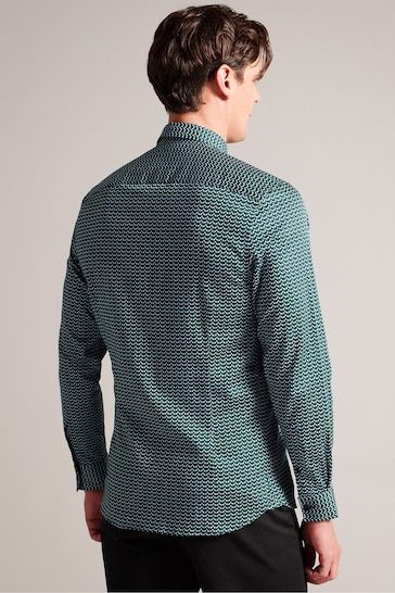 Ted Baker Green Laceby Geo Printed Shirt