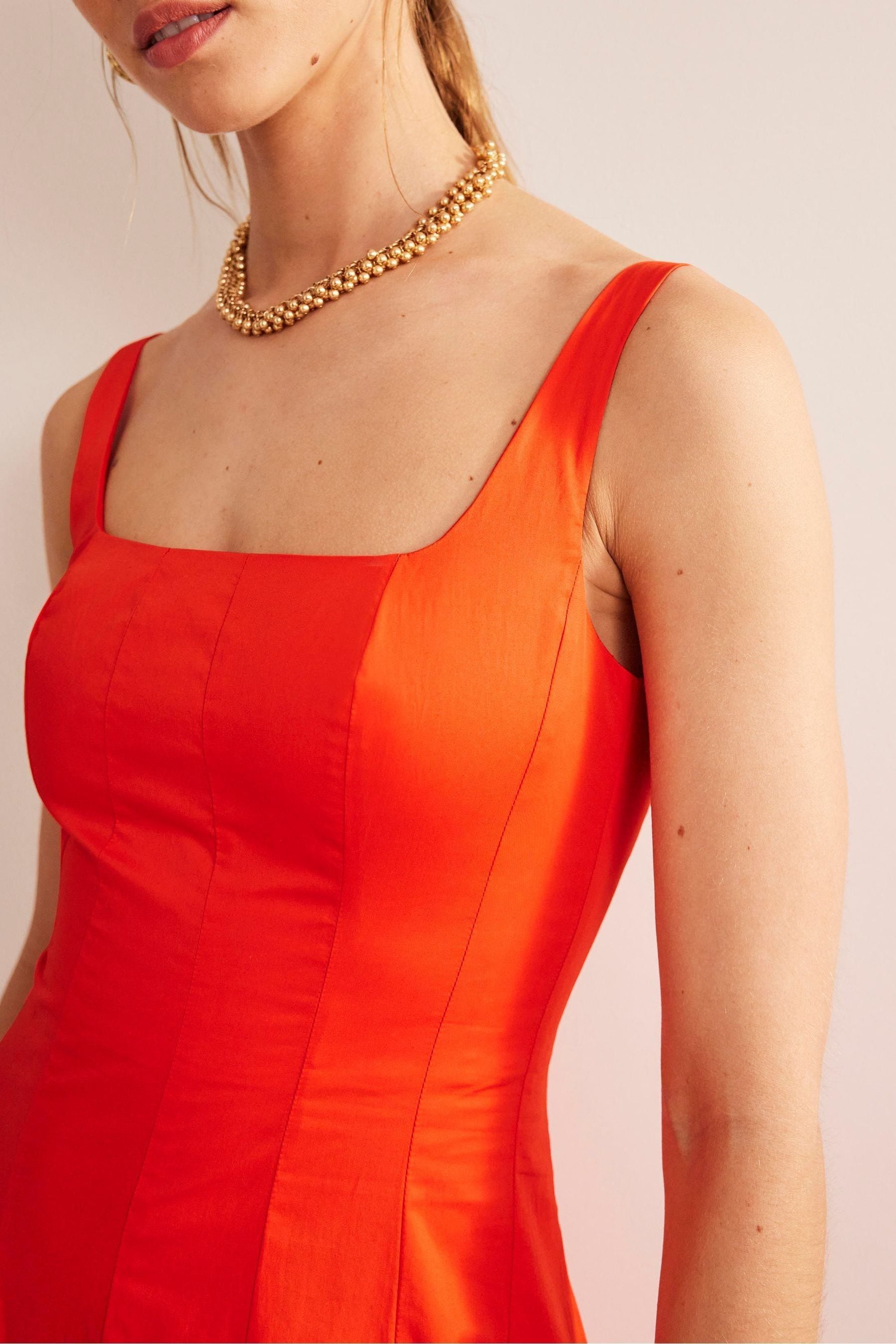 Buy Boden Orange Sleeveless Panelled Midi Dress from Next Luxembourg