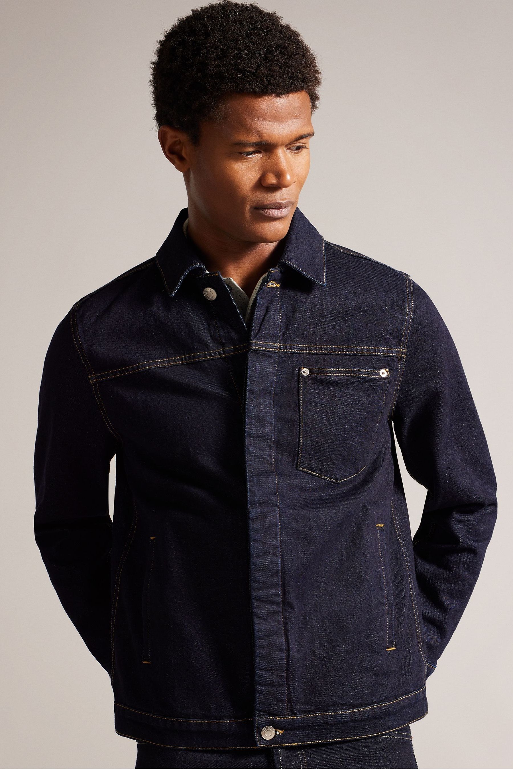 Buy Ted Baker Blue Helmmut Denim Trucker Jacket from Next Luxembourg