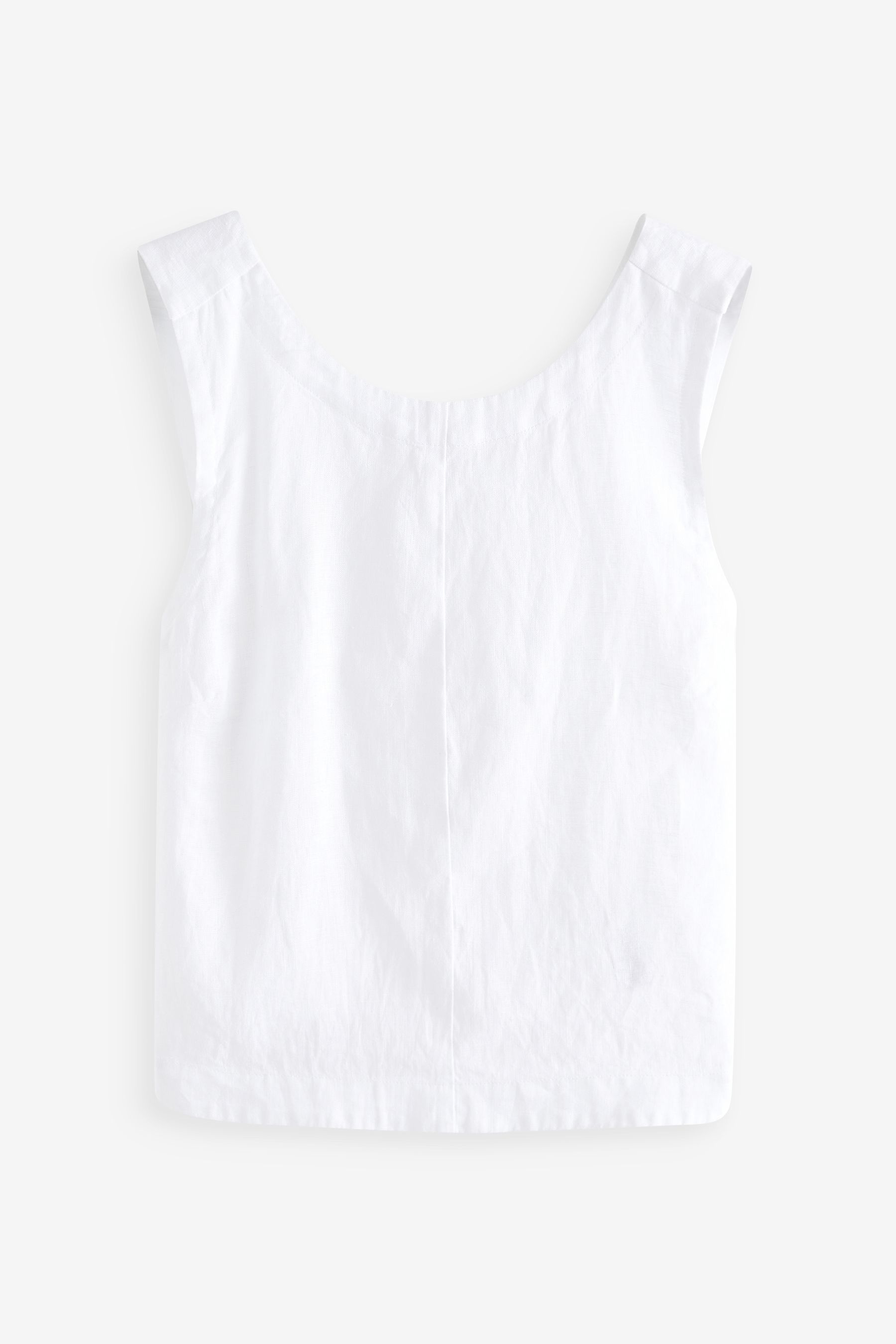 Buy White Premium 100 Linen Wrap Top from Next Luxembourg