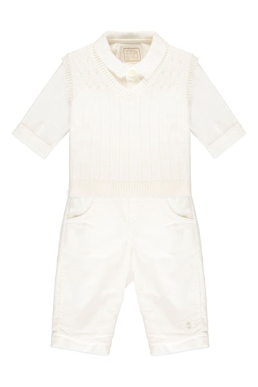 Emile Et Rose Ivory Cream 3pc Set with Tank Top, Trousers & Shirt