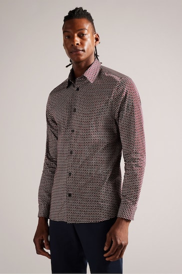 Ted Baker Red Laceby Geo Printed Shirt