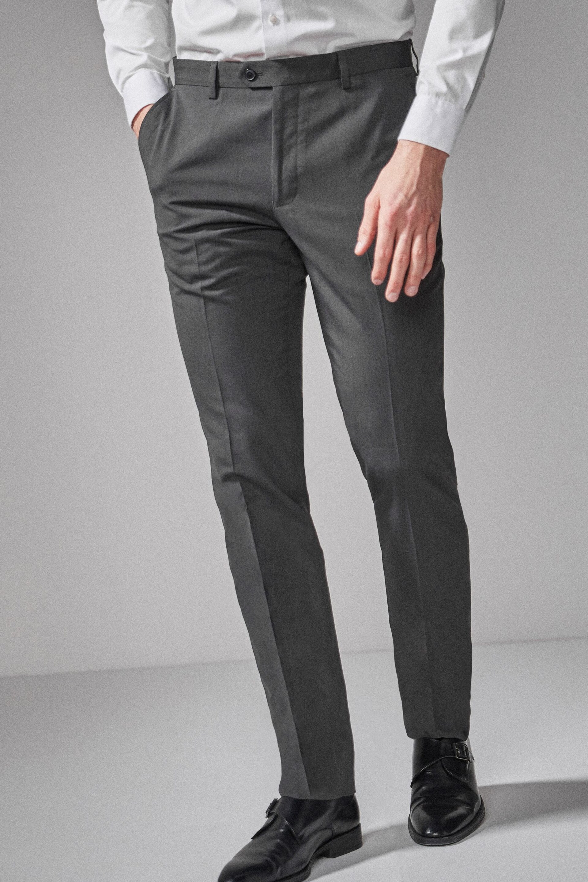 Charcoal Grey Tailored Suit Trousers - Image 1 of 5