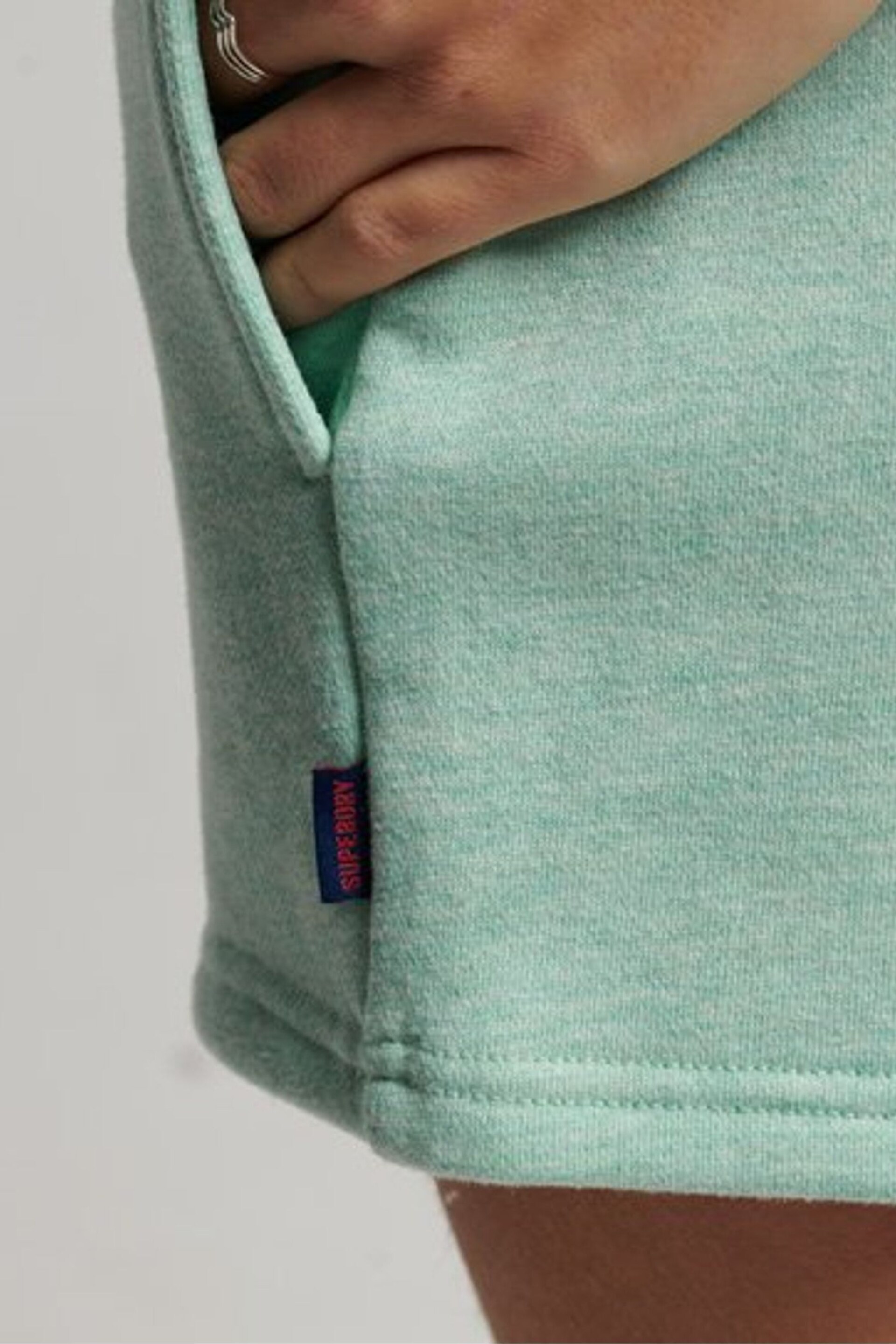 Superdry Green Vintage Logo Embroidered Jersey Shorts - Image 5 of 5