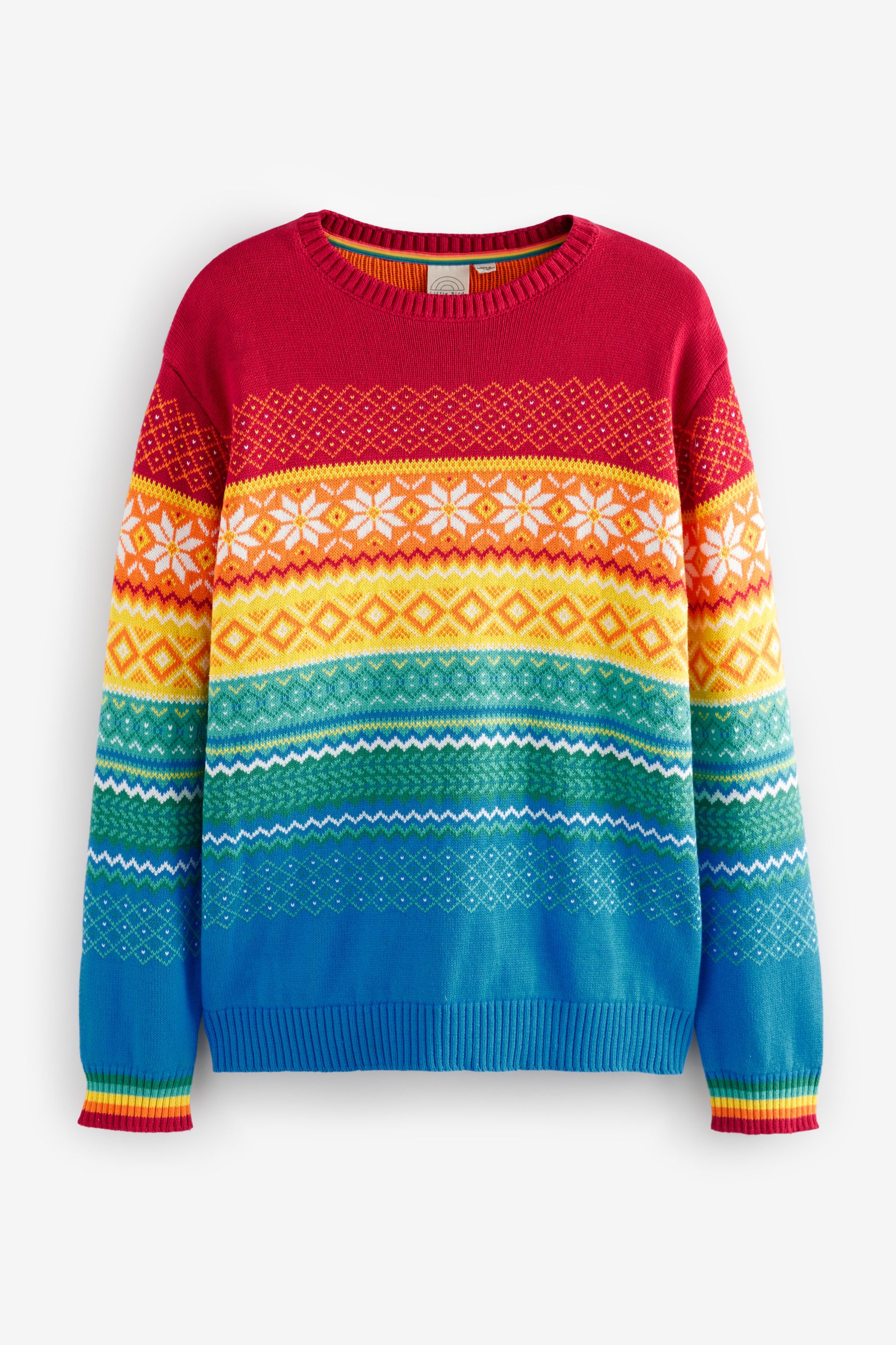 Buy Little Bird by Jools Oliver Multi Adult 100 Cotton Rainbow Christmas Fairisle Pattern Knitted Jumper from the Next UK online shop
