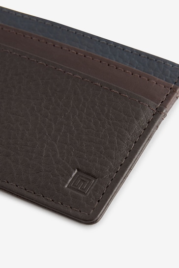 Brown Contrast Leather Card Holder