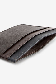 Brown Contrast Leather Card Holder - Image 4 of 4