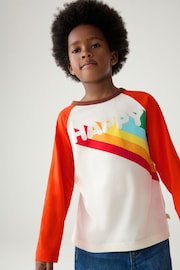 Little Bird by Jools Oliver Orange/White Long Sleeved T-Shirt - Image 5 of 7