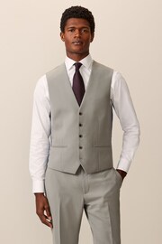 Cement Grey Regular Fit Motionflex Stretch Waistcoat - Image 1 of 8