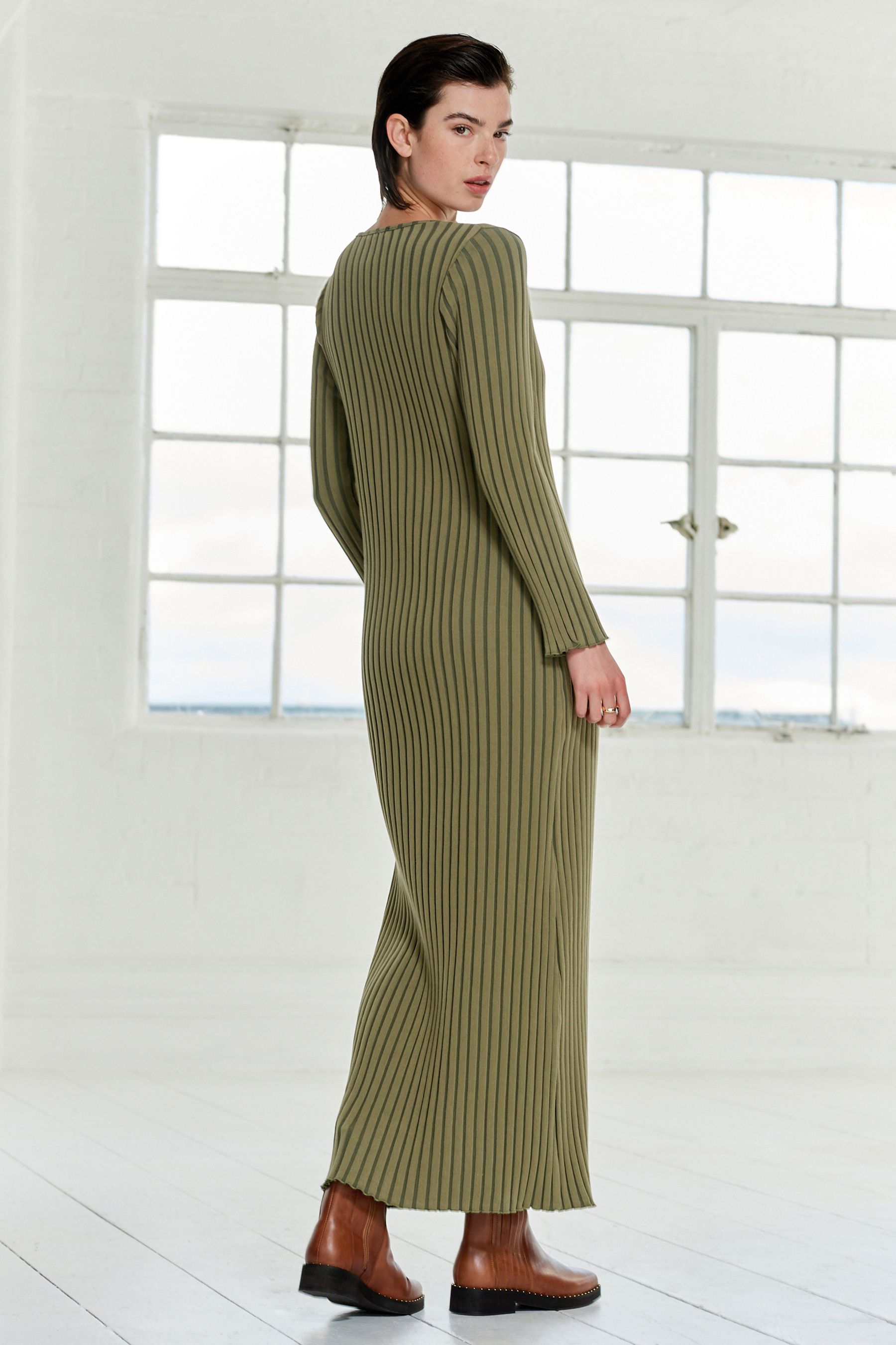 Green striped hotsell maxi dress