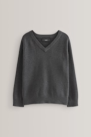 Grey Knitted V-Neck School Jumper (3-18yrs) - Image 1 of 2