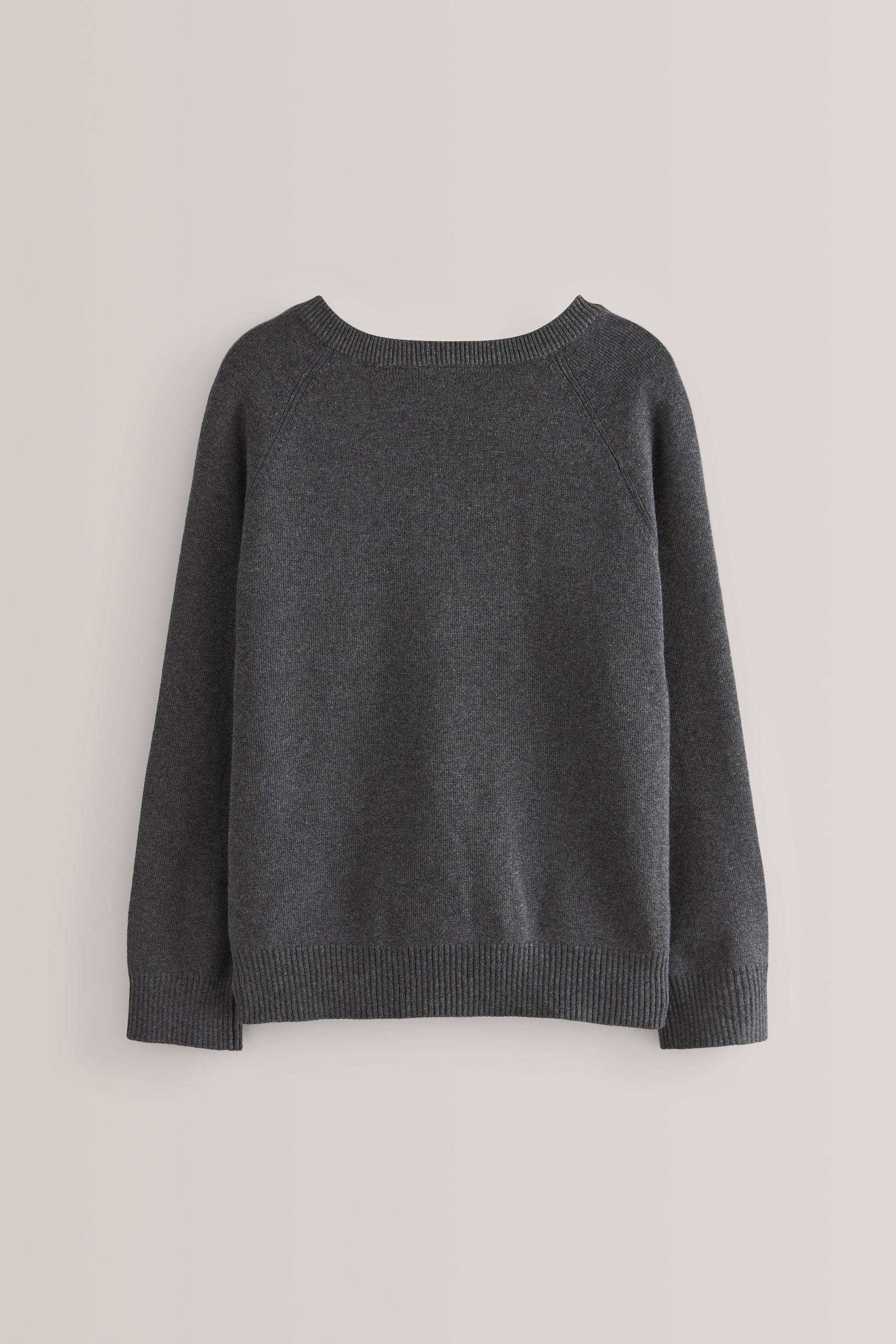 Dark grey v neck school jumper discount