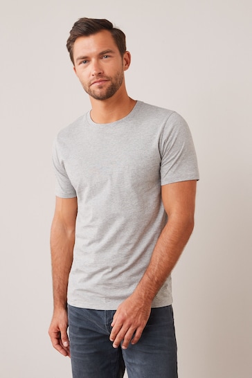 Grey Marl Slim Essential Crew Neck T-Shirt