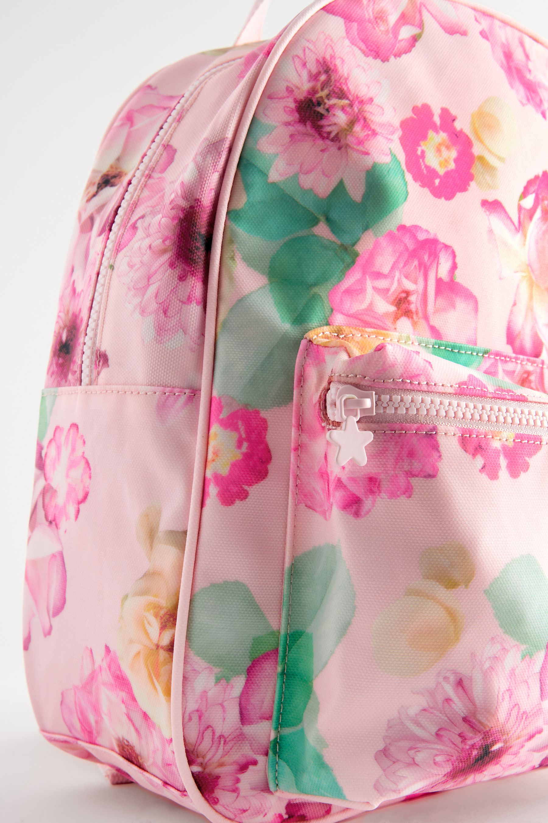 Pink floral backpack cheap