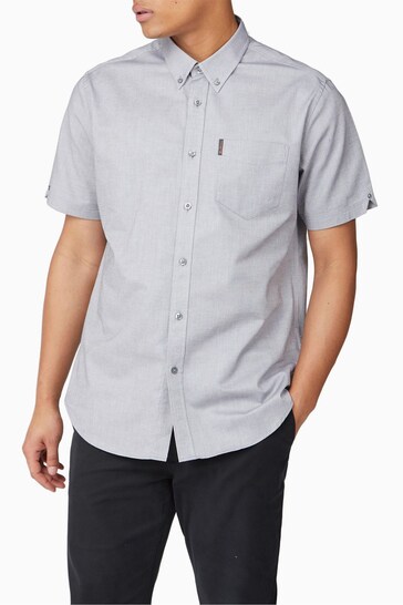 Ben Sherman Grey Short Sleeve Oxford Shirt