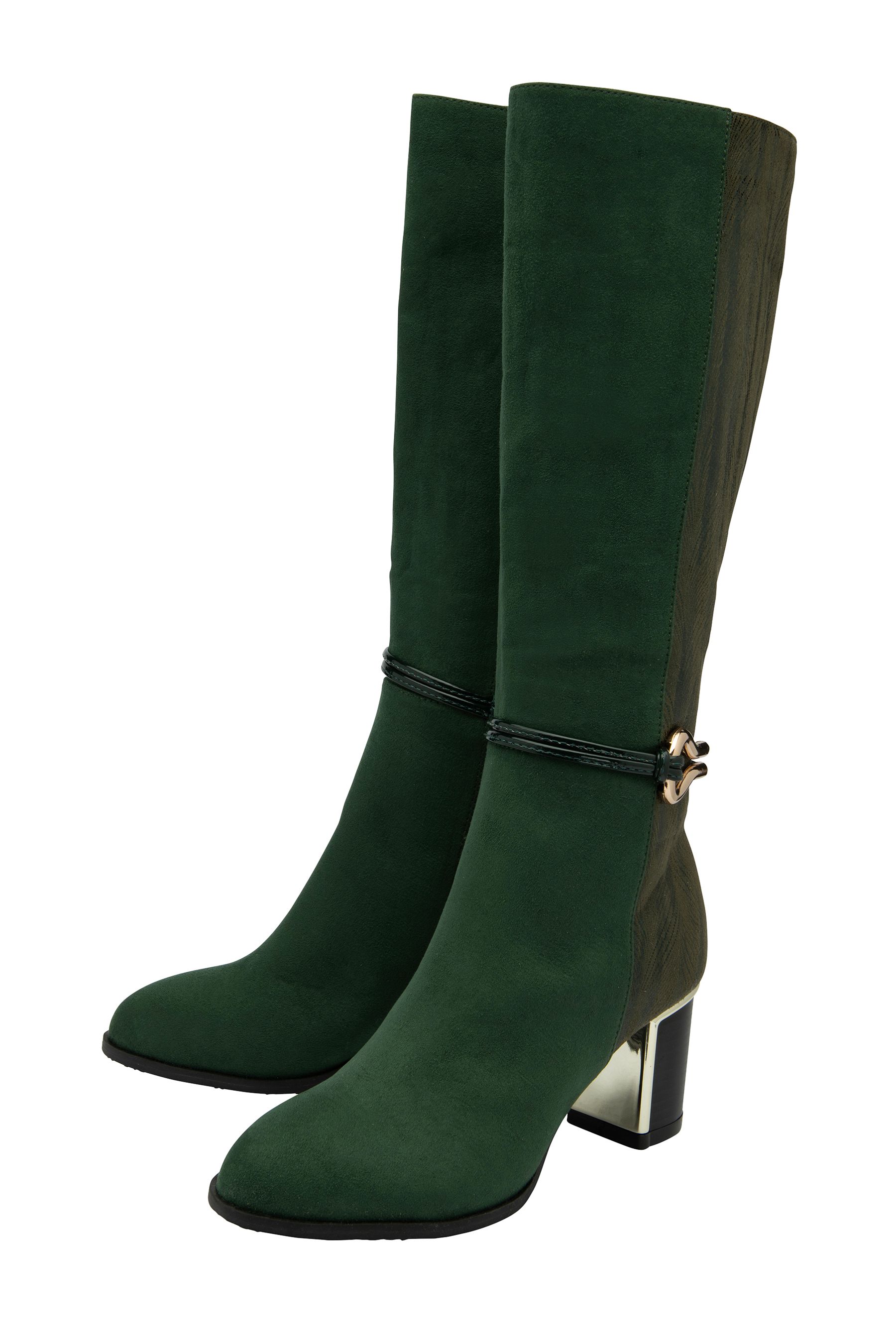 Green high on sale knee boots