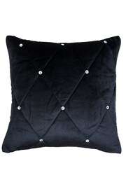 Riva Paoletti Black New Diamanté Embellished Polyester Filled Cushion - Image 1 of 2