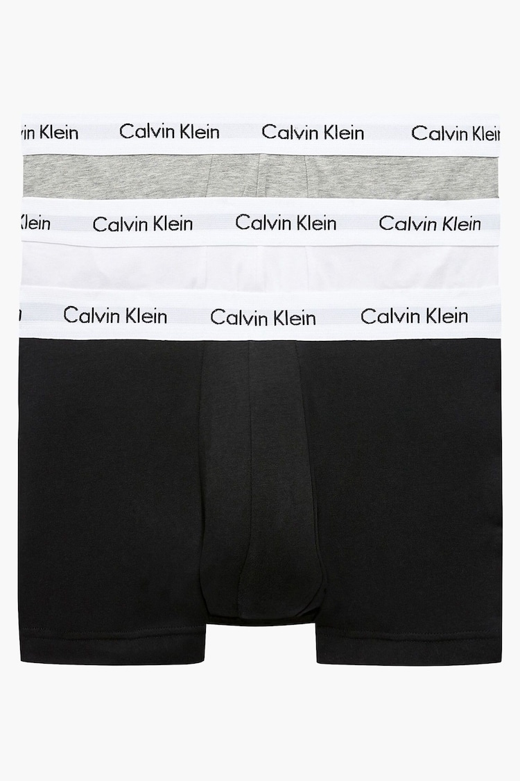 Calvin Klein Black/Grey/White Trunks 3 Pack - Image 1 of 4