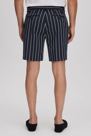 Reiss Navy/White Lake Striped Side Adjuster Shorts - Image 4 of 6