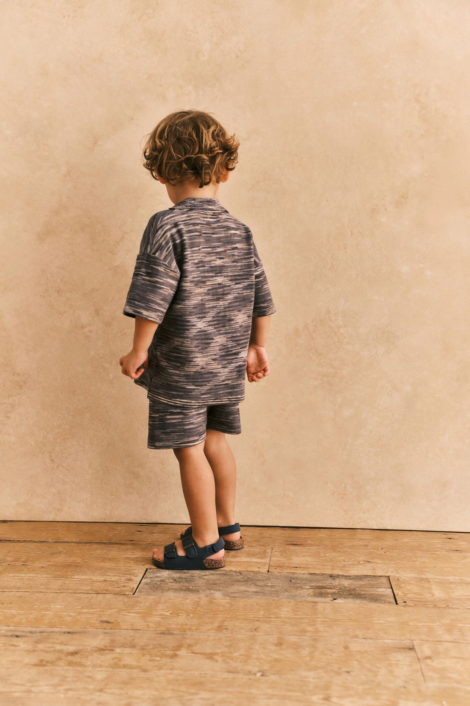 Grey Space Dye Short Sleeved Shirt Set (3mths-10yrs) - Image 3 of 8