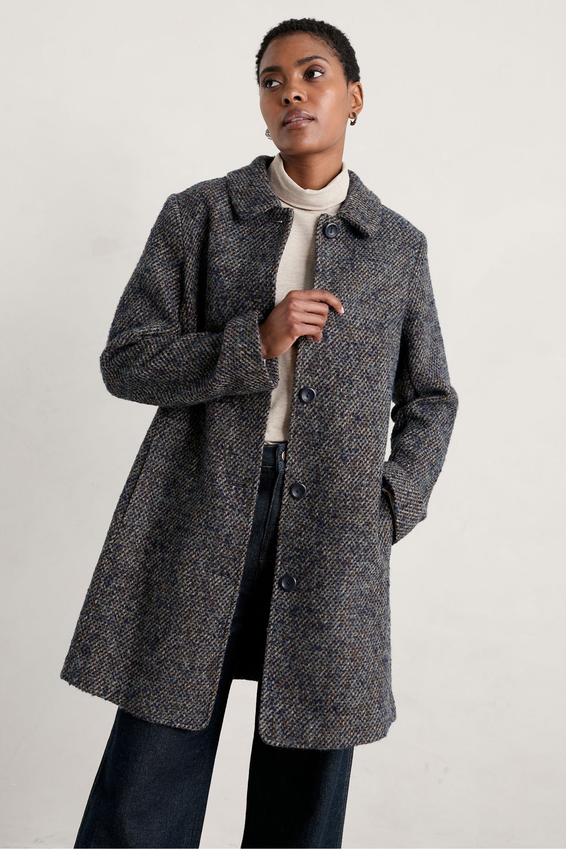 Seasalt Cornwall Blue Wood Cabin Coat