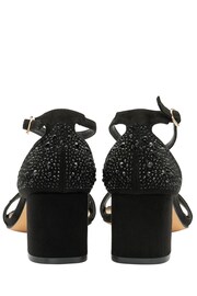 Ravel Black Ankle Strap Block Heel Diamante Sandals - Image 3 of 4