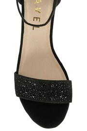 Ravel Black Ankle Strap Block Heel Diamante Sandals - Image 4 of 4
