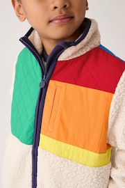 Little Bird by Jools Oliver Multi Colourblock Borg Fleece Jacket - Image 3 of 9