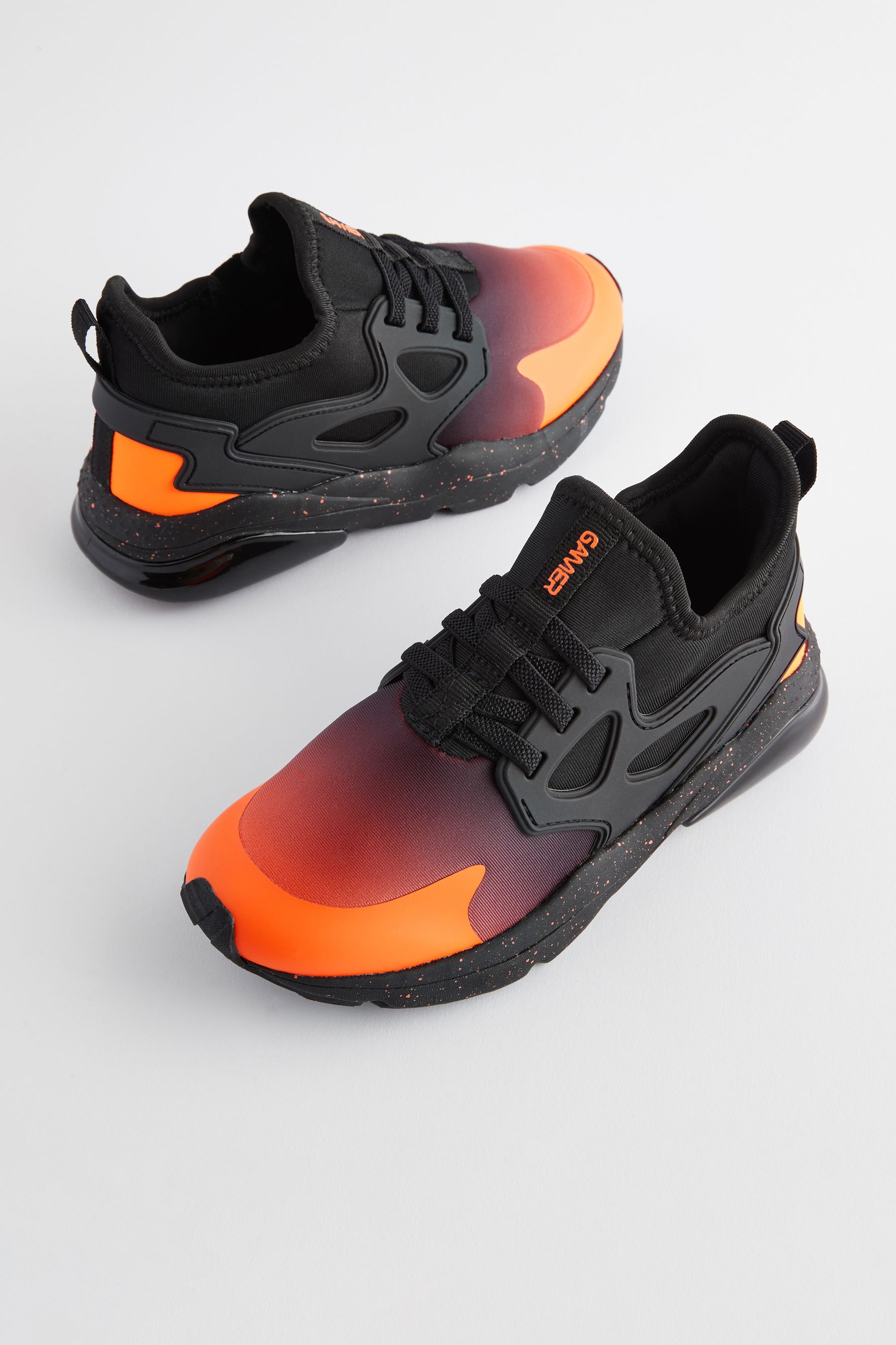 Buy Orange Black Elastic Lace Trainers from the Next UK online shop
