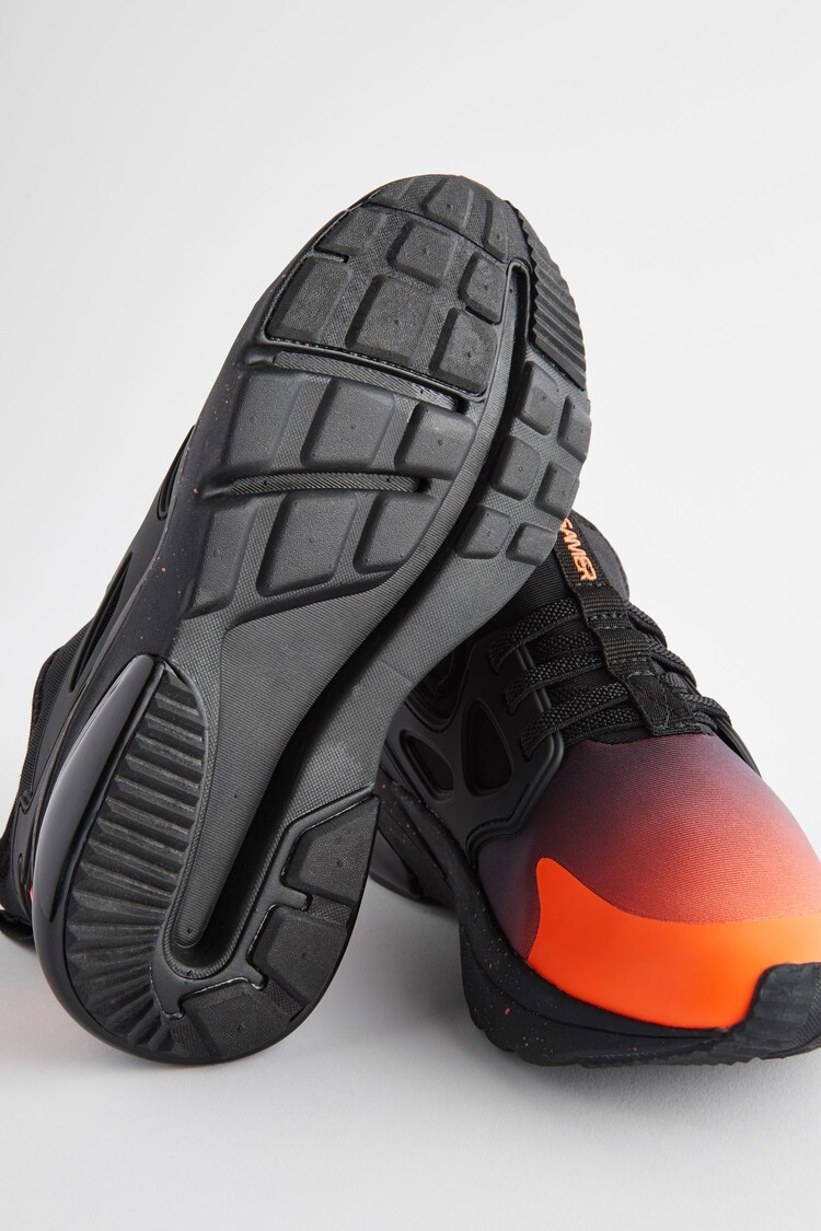 Orange/Black Elastic Lace Trainers - Image 5 of 6