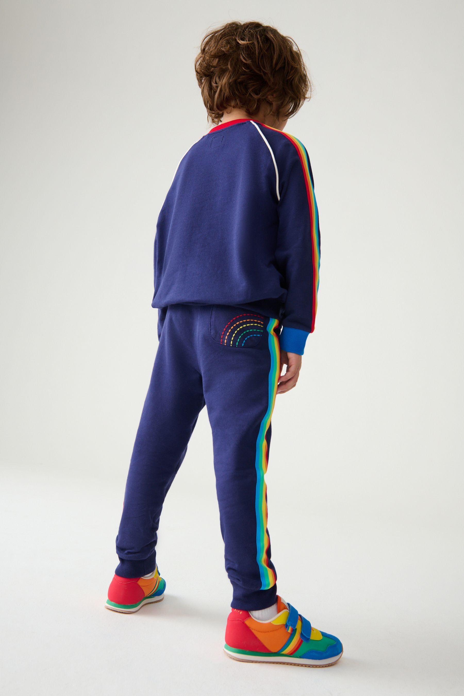 Rainbow stripe jogger set sale
