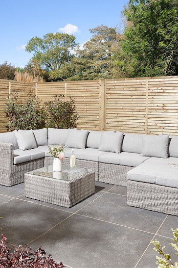 Rowlinson Grey Garden Marbella Rattan Effect Multifunction Furniture Set with Over 15 Seating Configurations