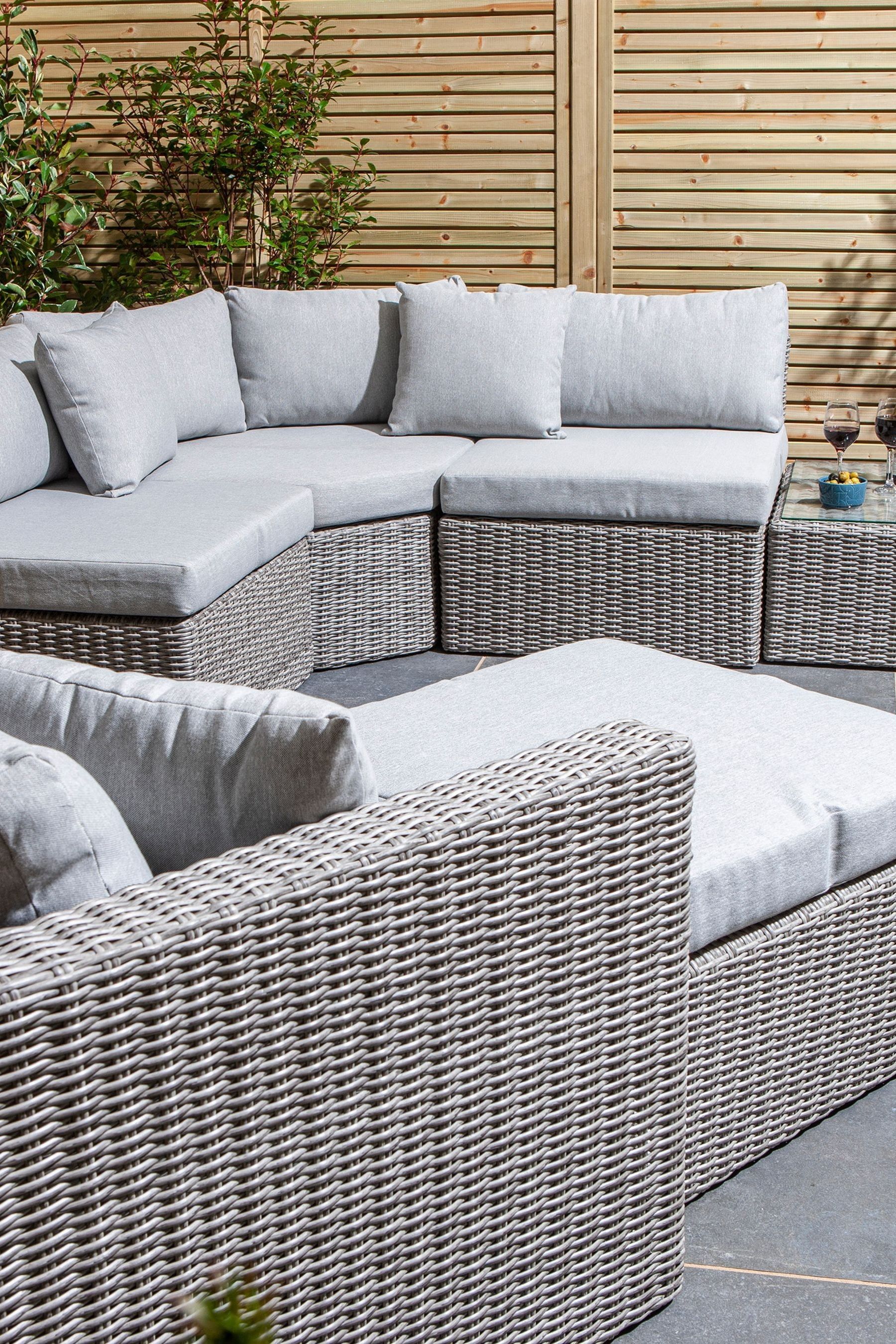 Rowlinson Grey Garden Marbella Rattan Effect Multifunction Furniture Set with Over 15 Seating Configurations