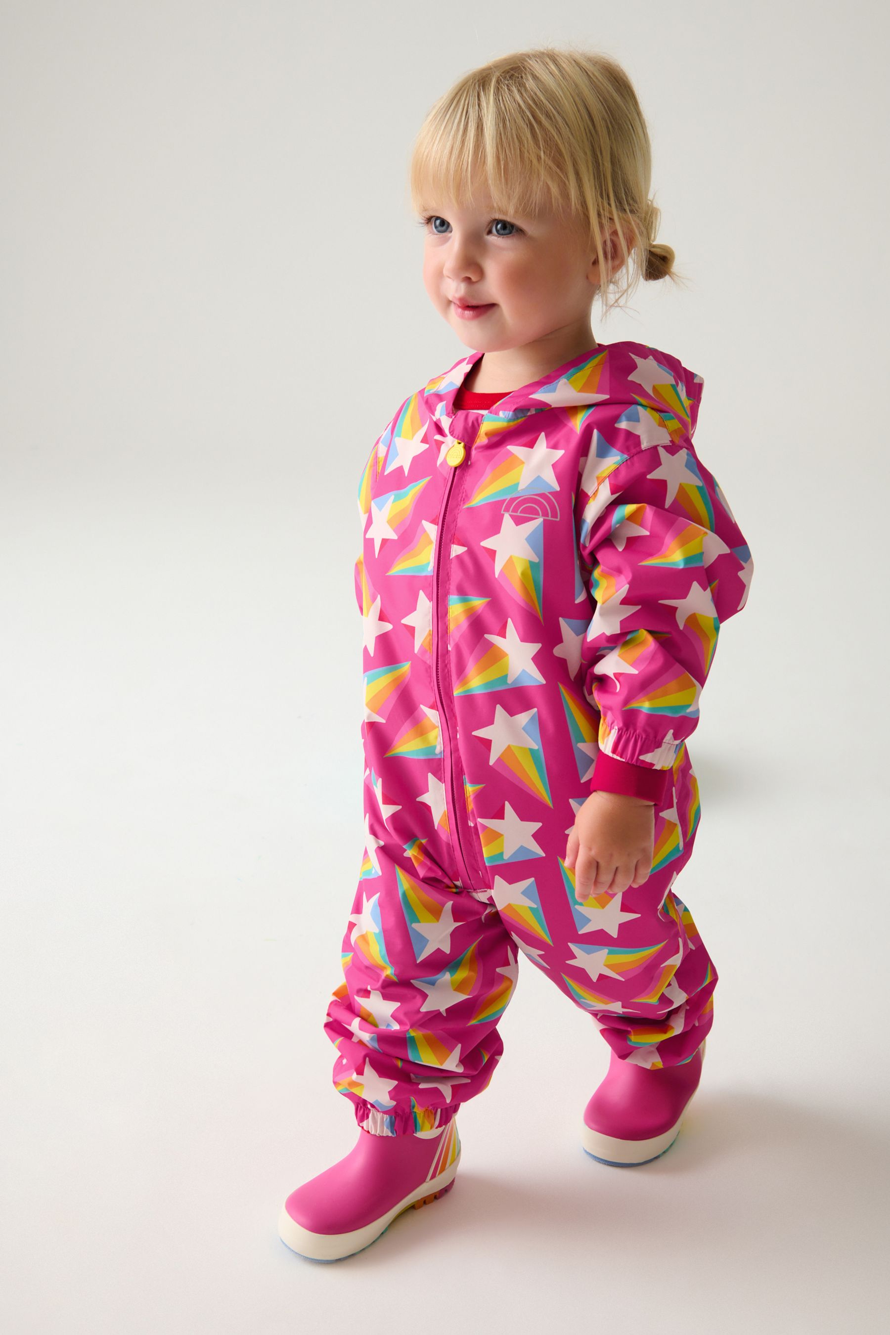 Buy Little Bird by Jools Oliver Pink Star Rainbow Waterproof Puddlesuit from Next Kazakhstan