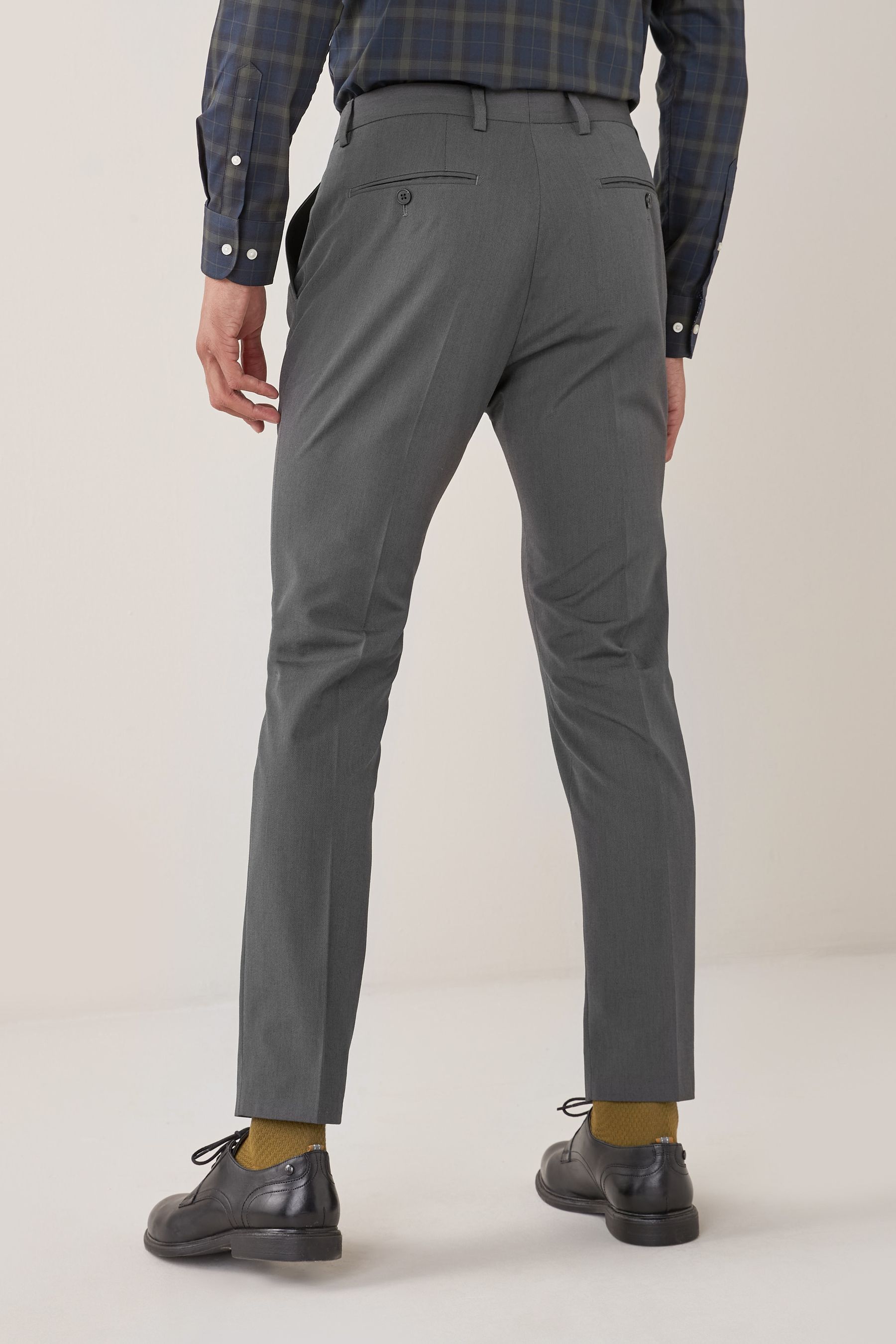 Grey skinny suit pants discount