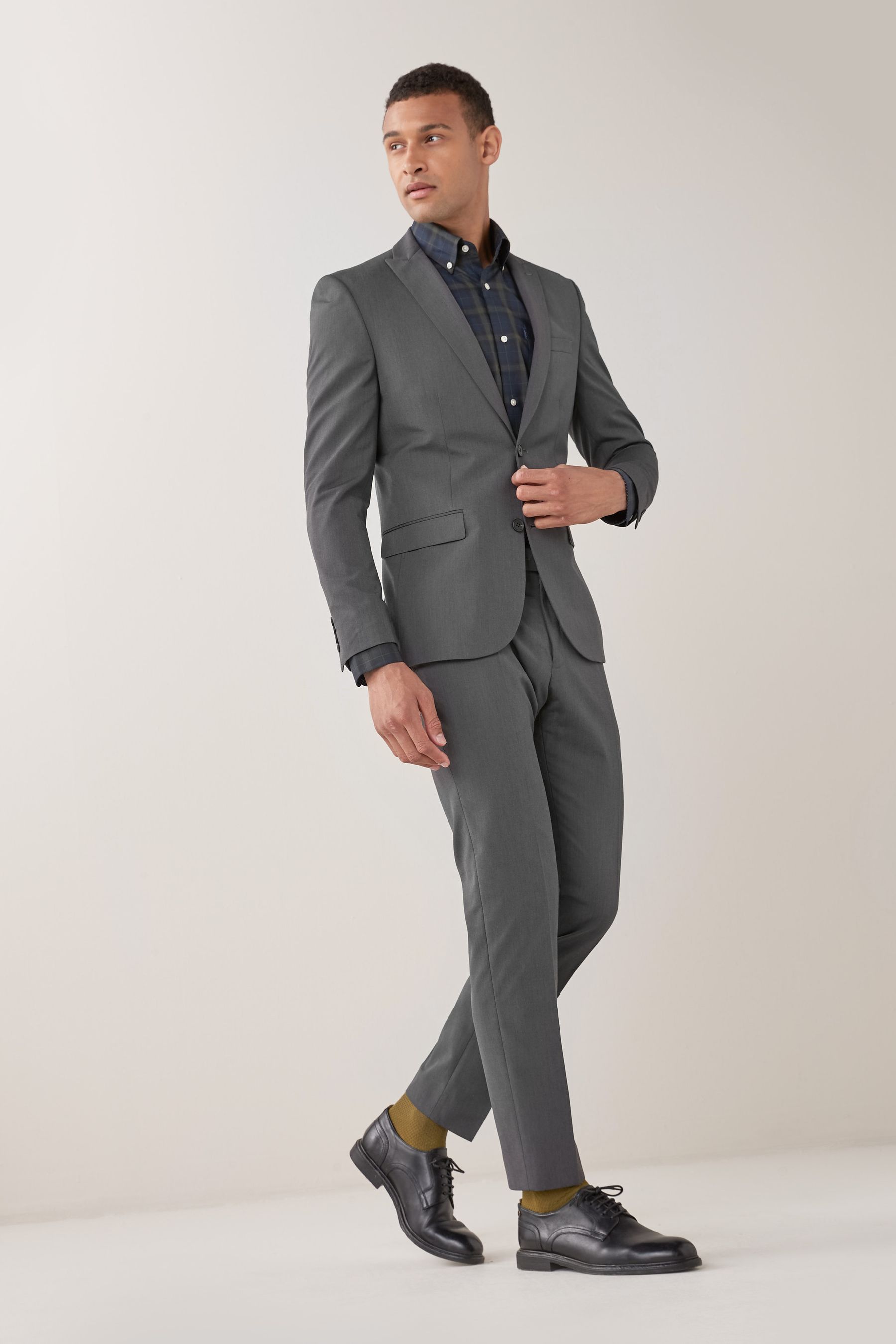 Charcoal skinny suit deals