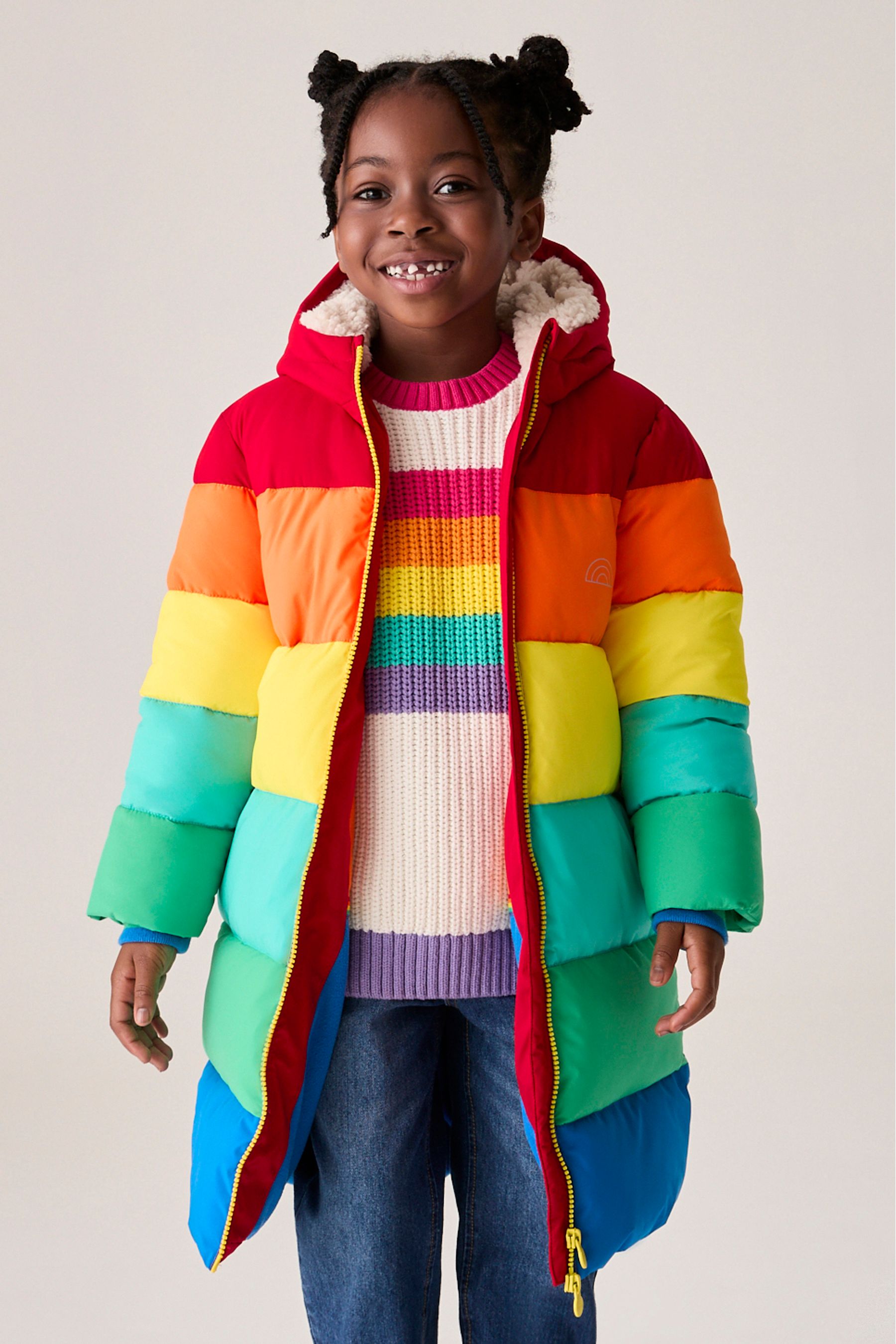 Rainbow bubble coat fashion nova sale