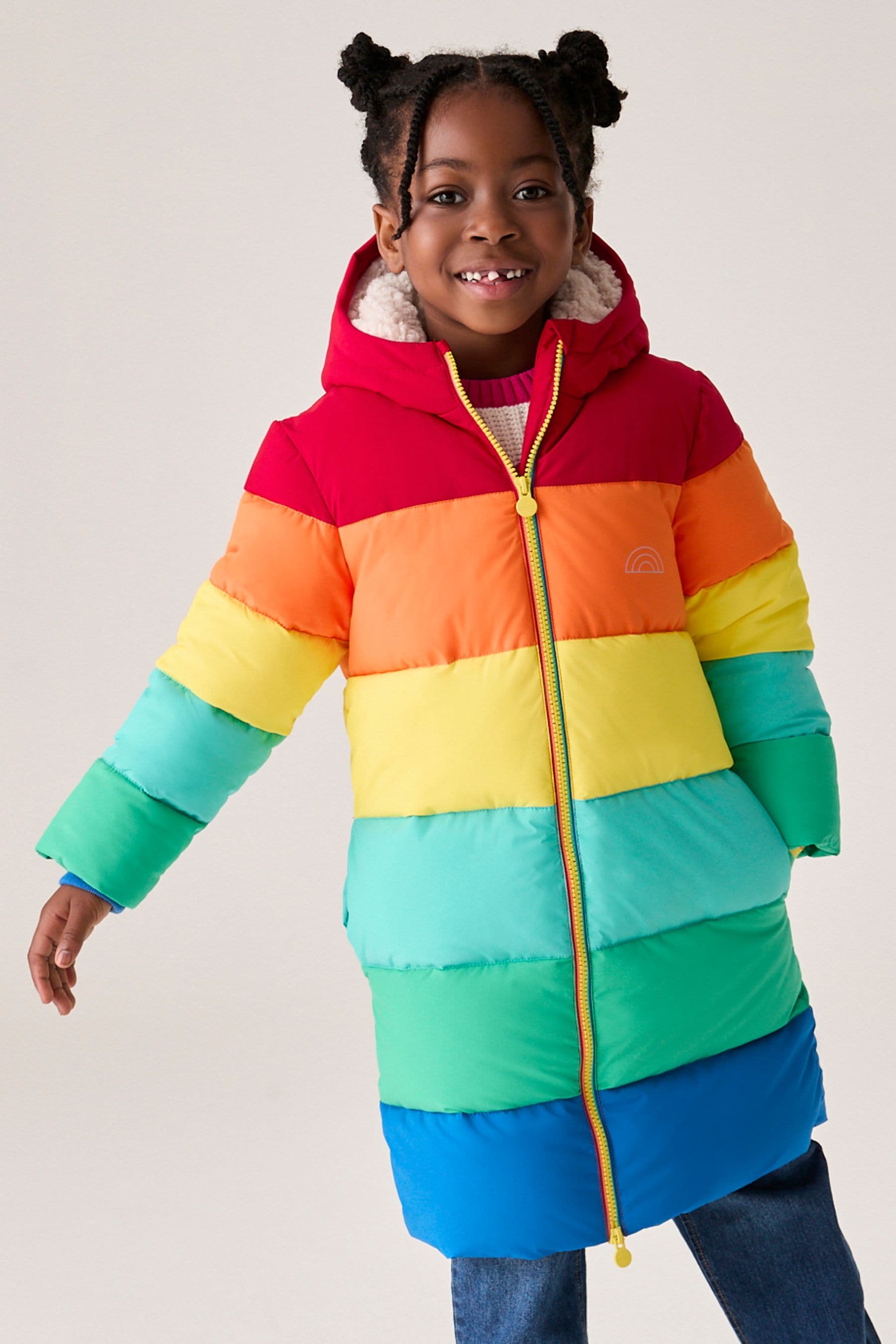Buy Little Bird by Jools Oliver Multi Rainbow Shower Resistant Longline Padded Coat from the Next UK online shop