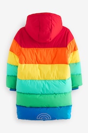 Little Bird by Jools Oliver Multi Rainbow Shower Resistant Longline Padded Coat - Image 8 of 11