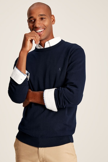 Joules Jarvis Navy Crew Neck Knitted Jumper