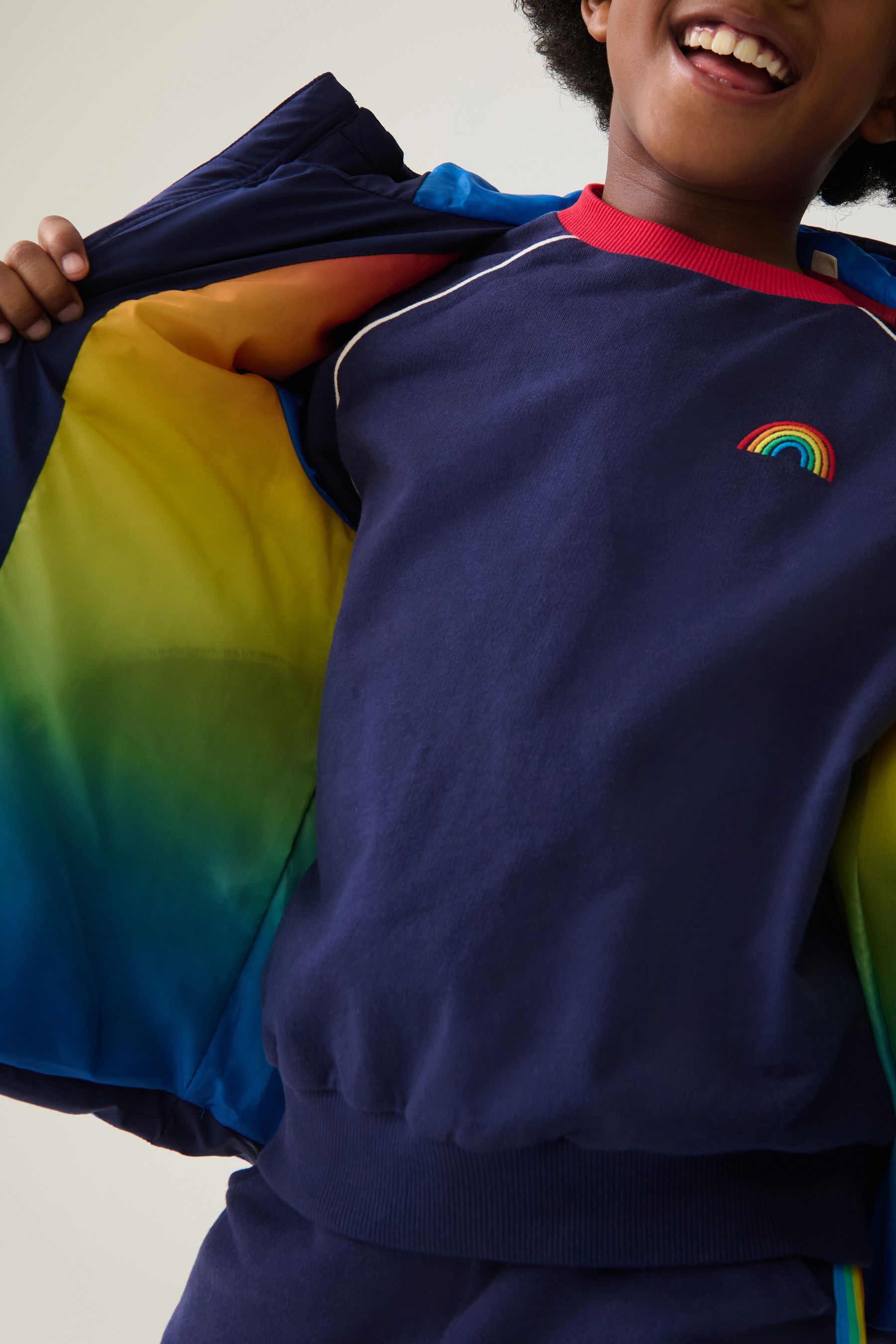 Rainbow stripe windbreaker new arrivals