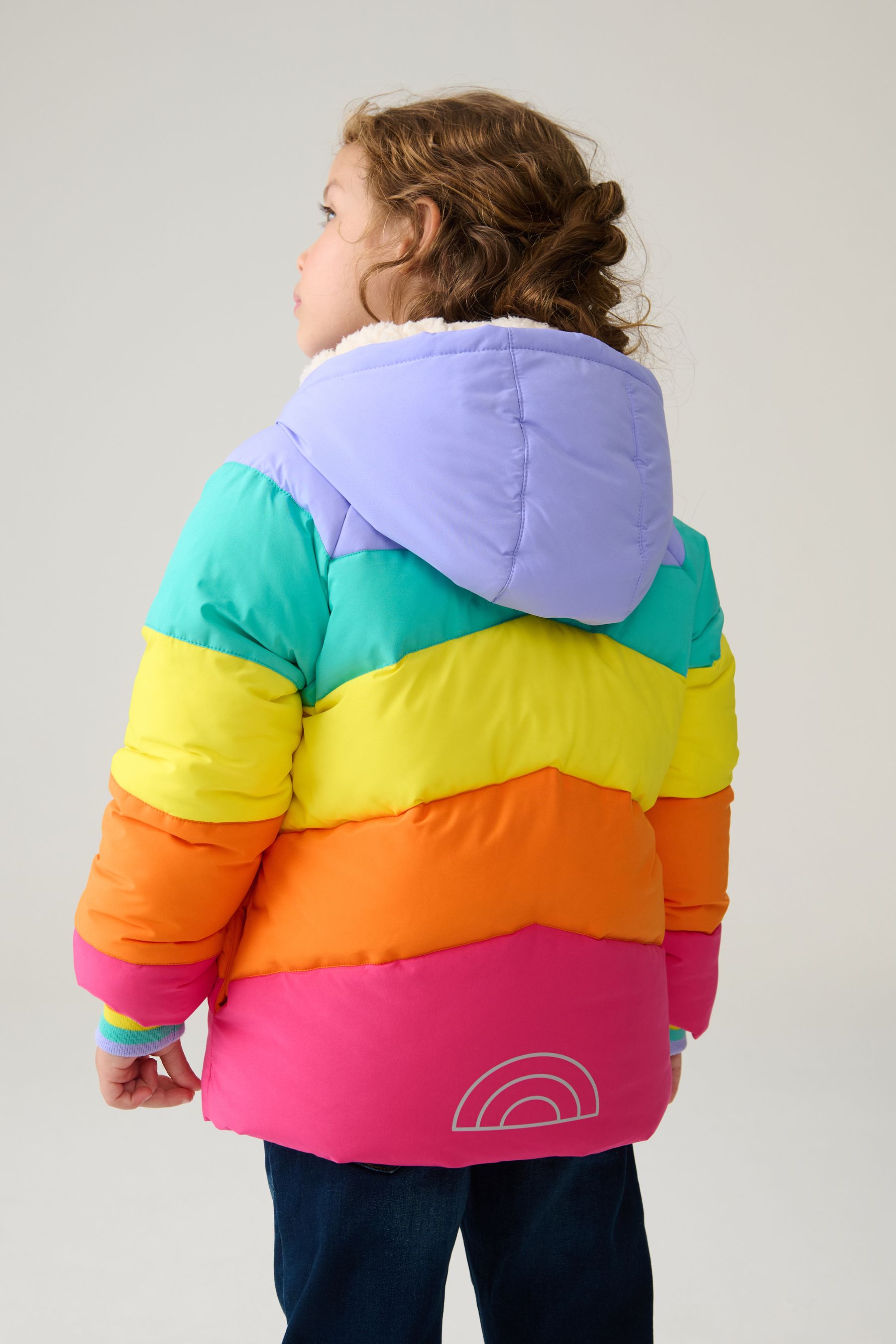 Buy Little Bird by Jools Oliver Multi Pastel Rainbow Stripe Shower Resistant Padded Coat from the Next UK online shop