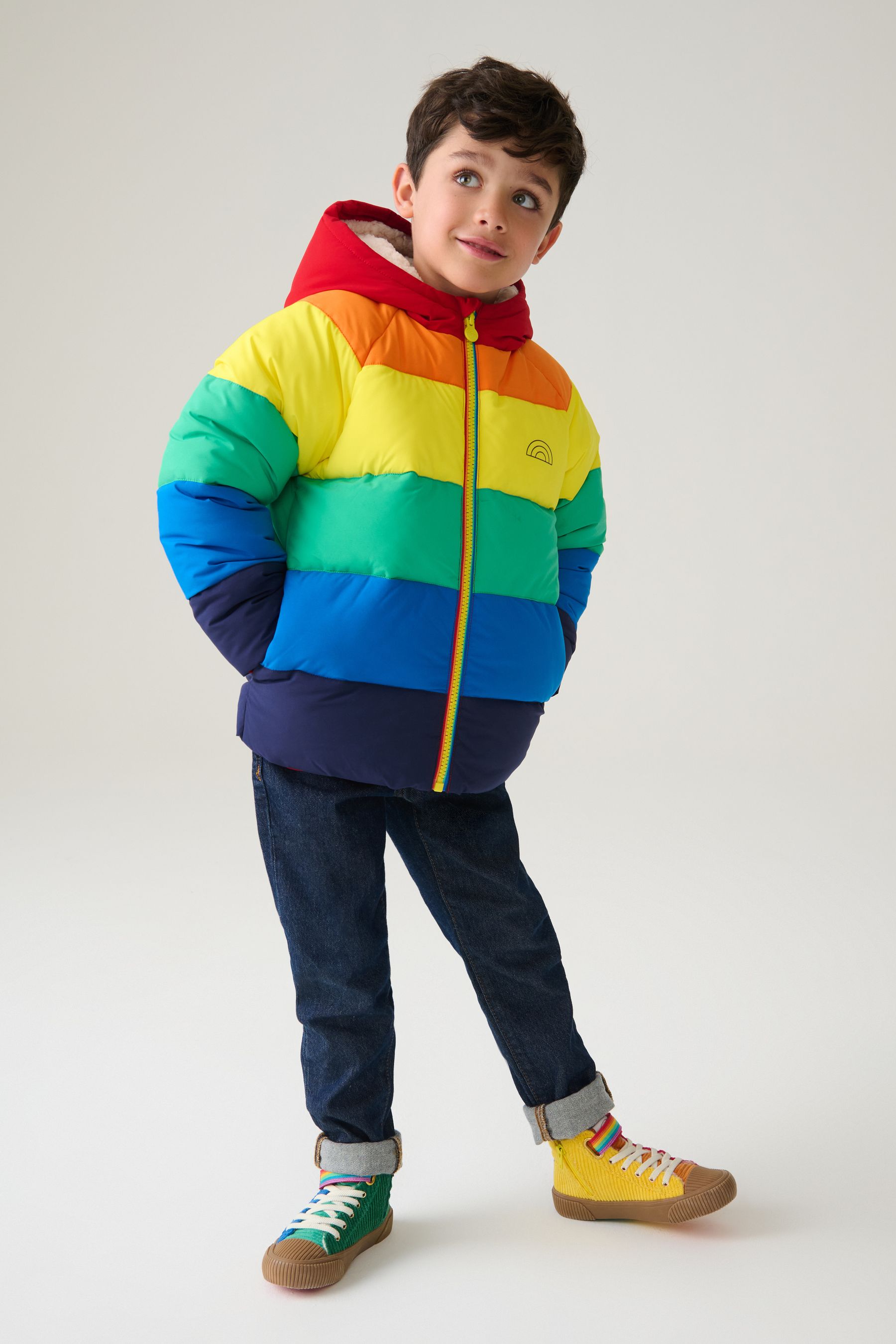 Buy Little Bird by Jools Oliver Multi Bright Rainbow Stripe Shower Resistant Padded Coat from the Next UK online shop