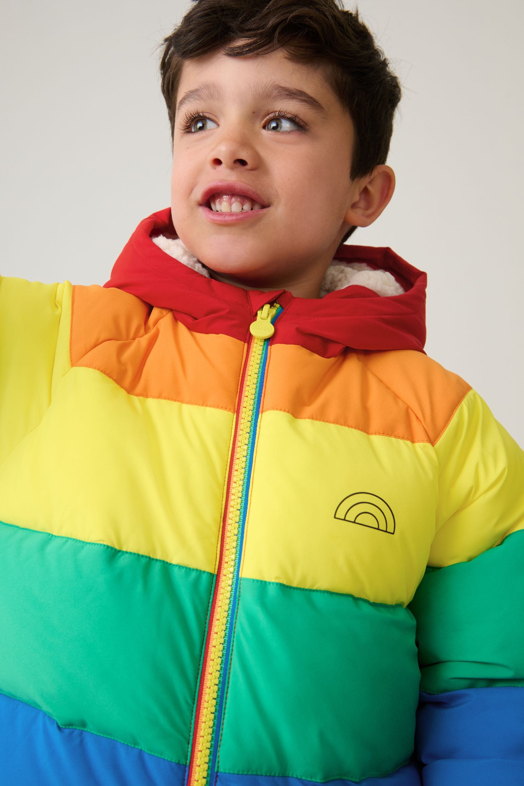 Rainbow reflective bubble coat discount