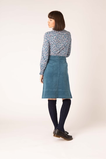 Mistral Blue Directional Cord Skirt