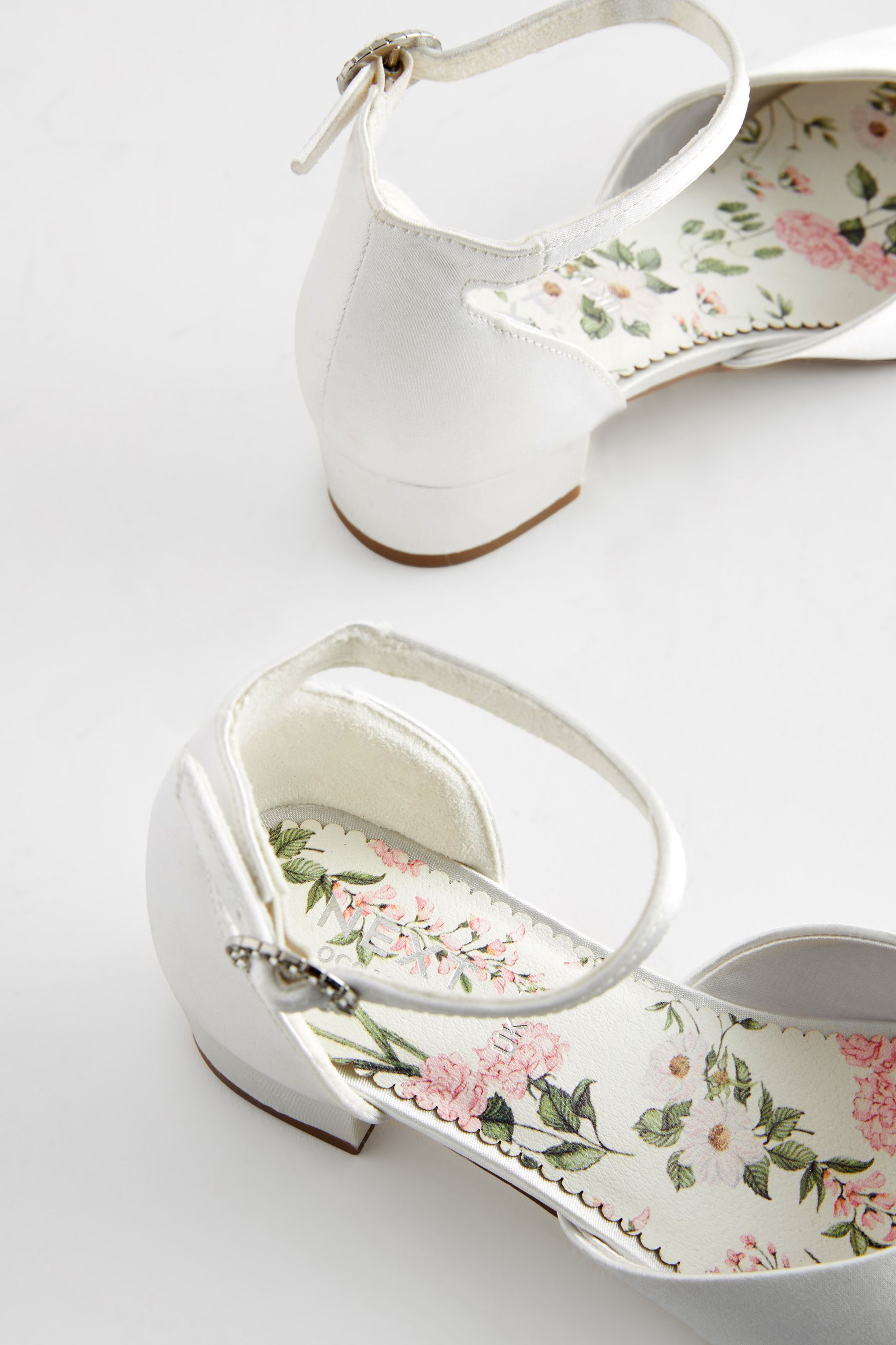 Buy White Occasion Ankle Strap Low Heel Shoes from Next Canada