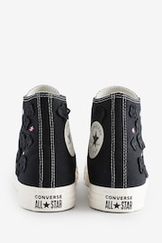 Converse Black Floral Embroidered High Top Trainers - Image 11 of 13