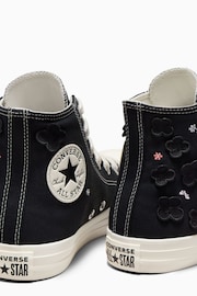 Converse Black Floral Embroidered High Top Trainers - Image 12 of 13