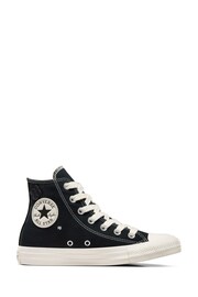Converse Black Floral Embroidered High Top Trainers - Image 3 of 13